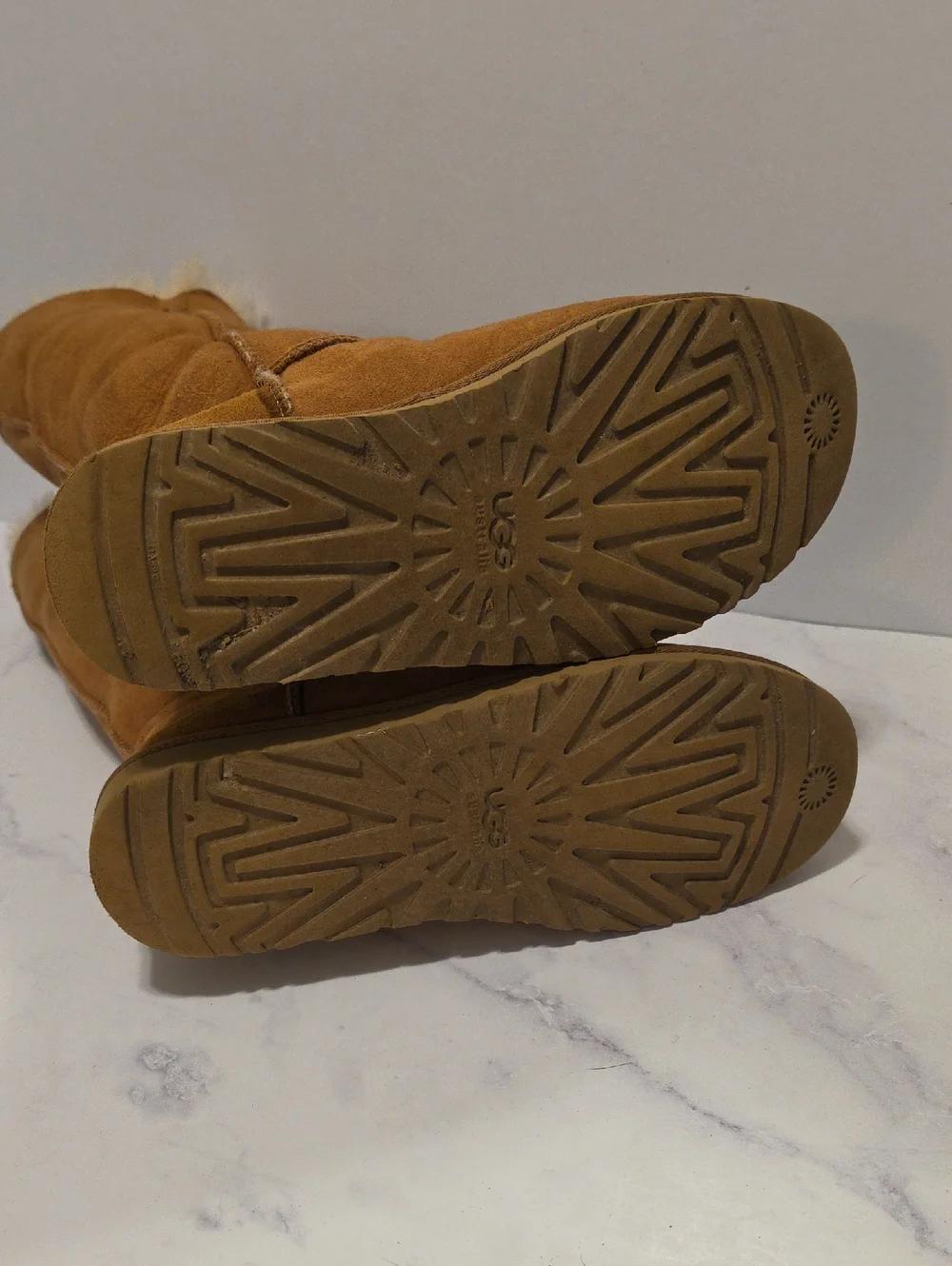 Ugg Shearling Trim Chestnut Women's Winter Boots